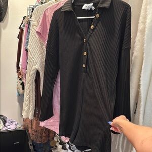 Princess Polly black ribbed knit romper